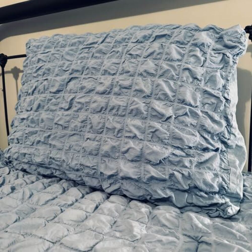Twin XL Blue Cotton Comforter Set 2 Piece Dorm Bedding Sham Included - Picture 2 of 5